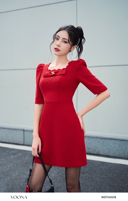 ND11A516 - Đầm dạ tweed