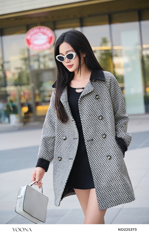 ND22A373 - Áo măng tô dạ tweed