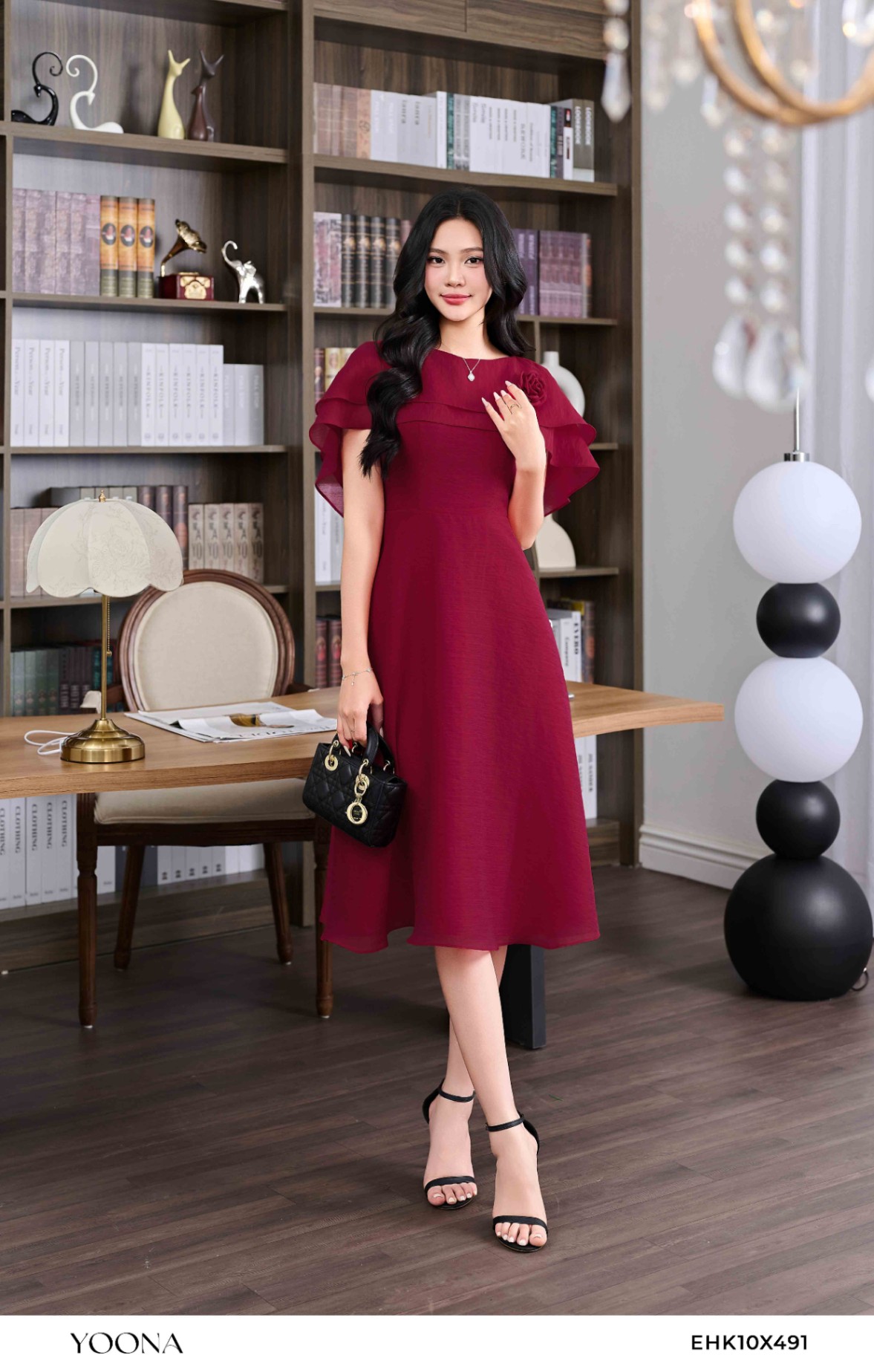 EHK10X491 - Đầm tơ xước