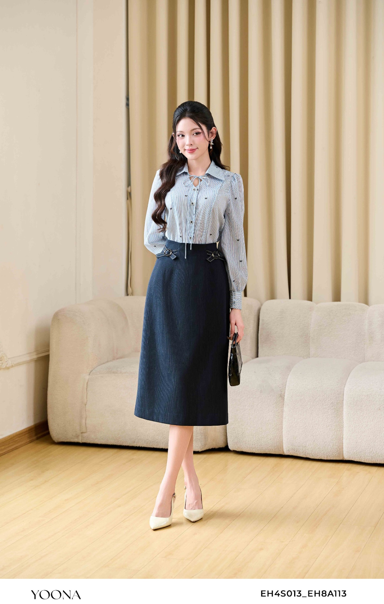 EH8A113 - Juyp twill silk kẻ sọc