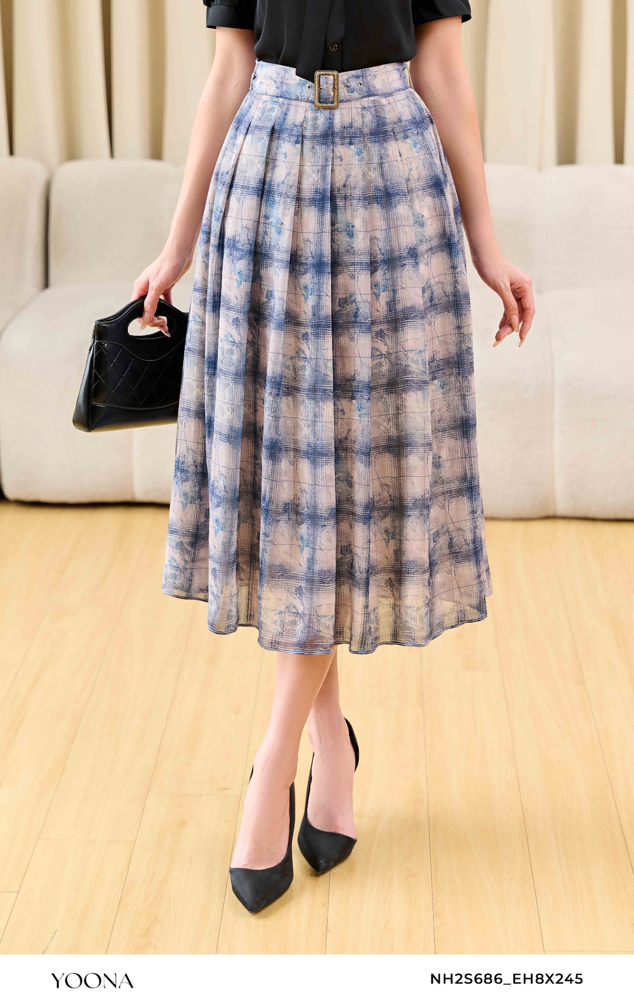 EH8X245 - Juyp tơ kẻ kim tuyến