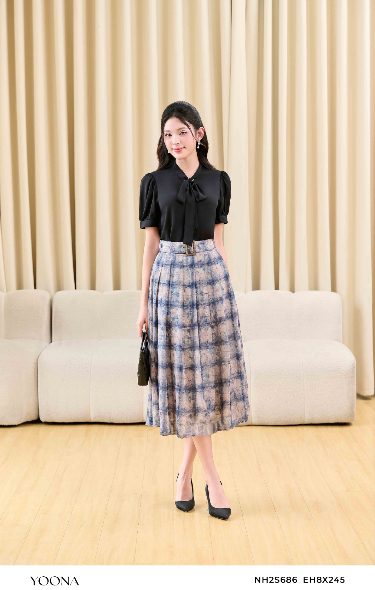 EH8X245 - Juyp tơ kẻ kim tuyến