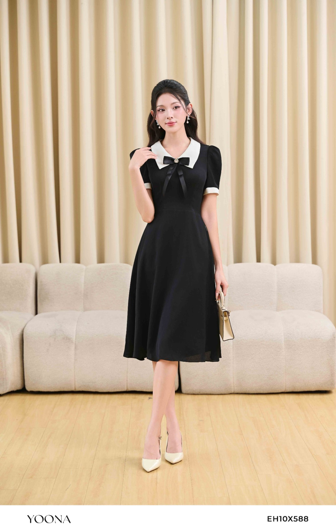 EH10X588 - Đầm đũi vân sọc