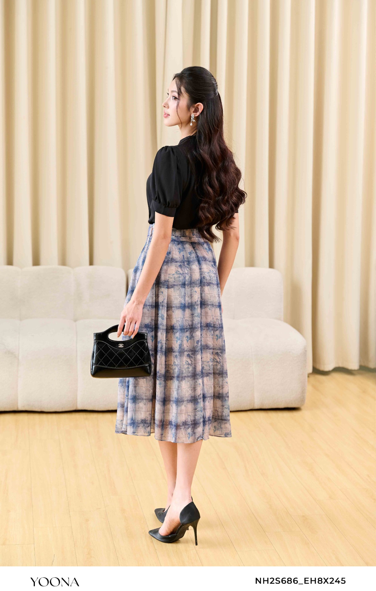 EH8X245 - Juyp tơ kẻ kim tuyến