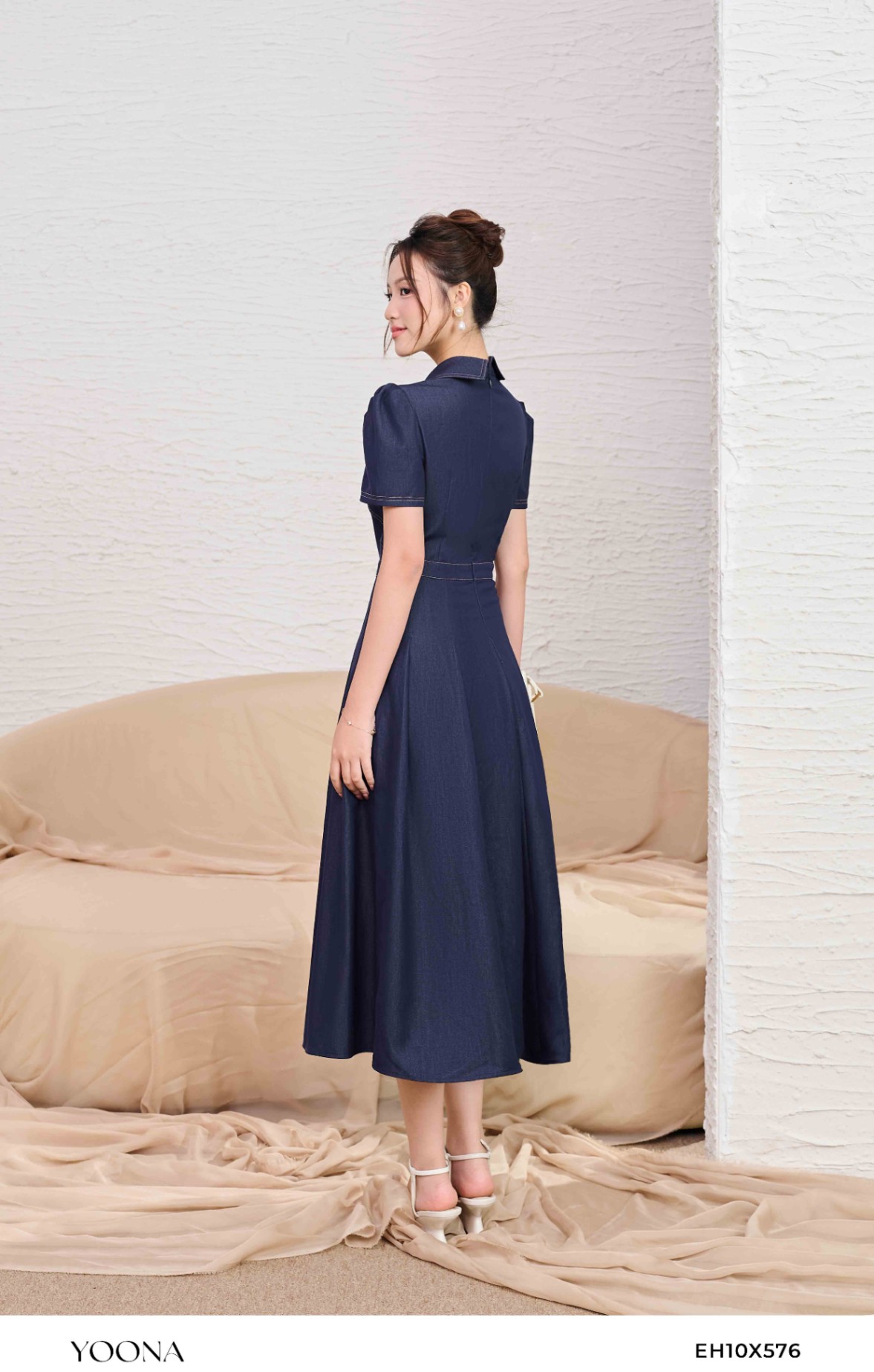EH10X576 - Đầm lụa denim