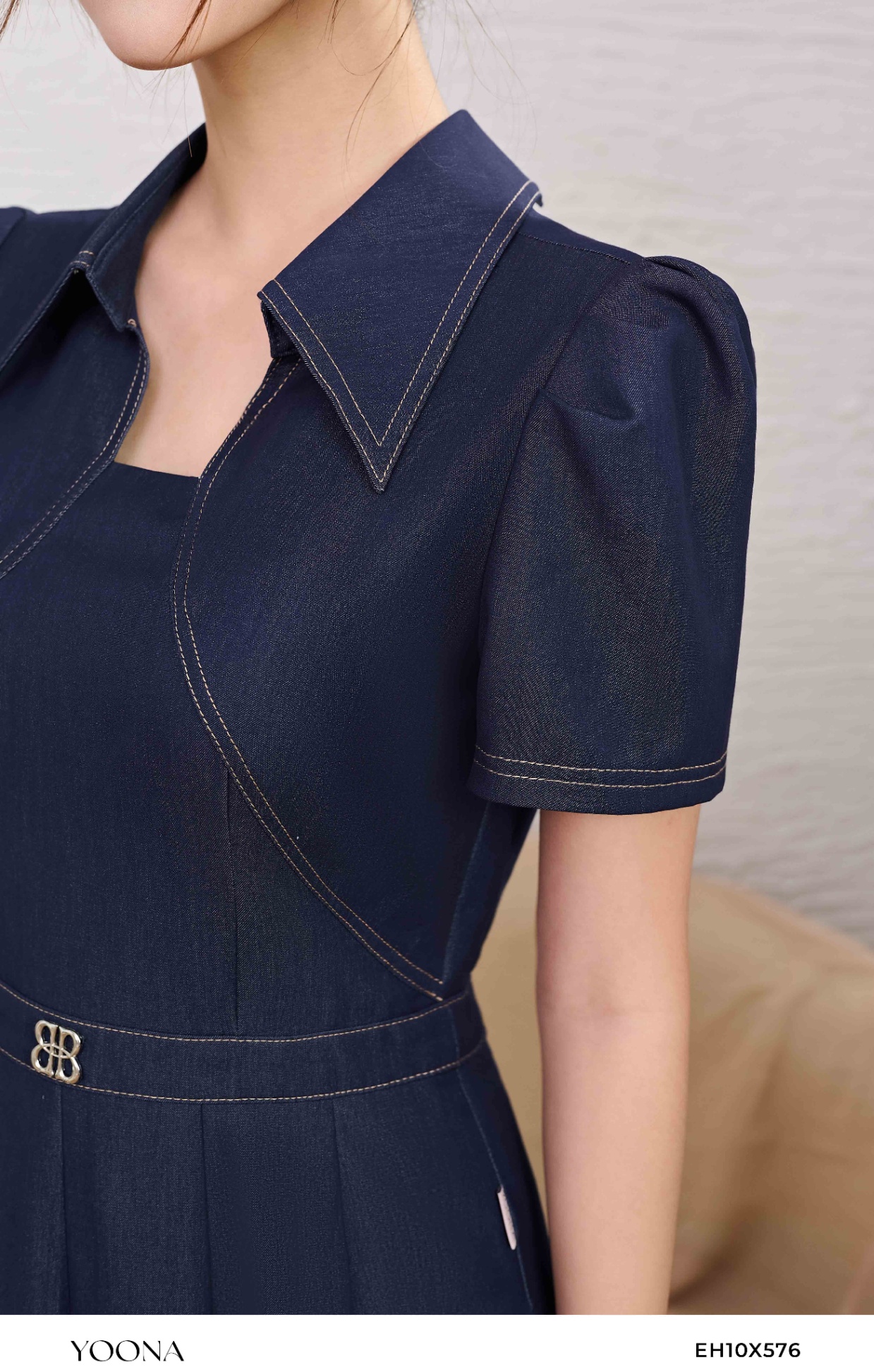 EH10X576 - Đầm lụa denim