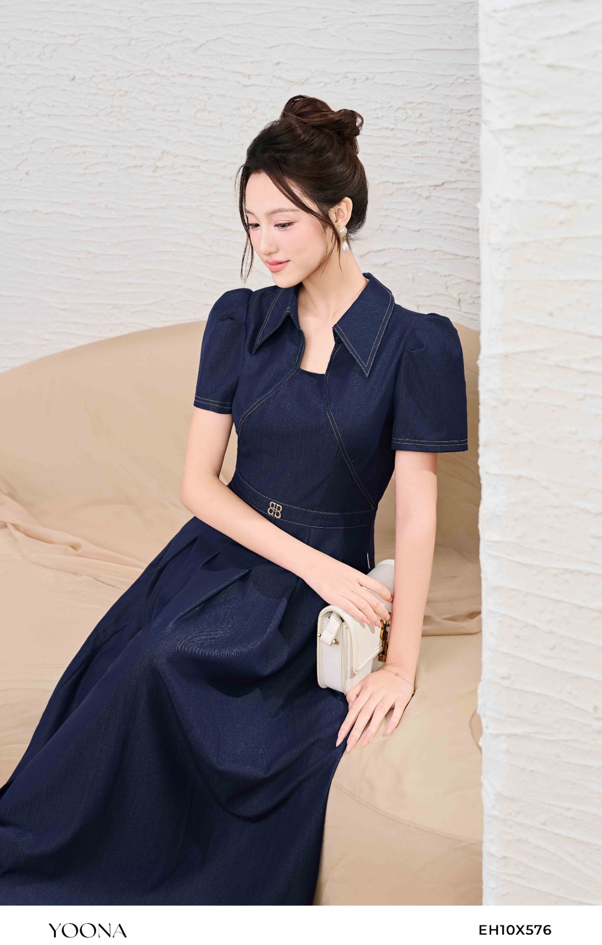 EH10X576 - Đầm lụa denim