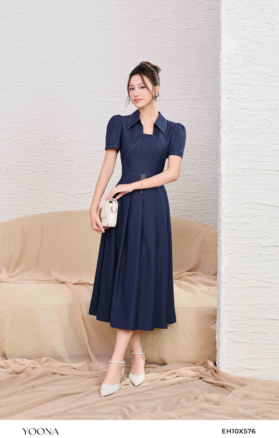 EH10X576 - Đầm lụa denim