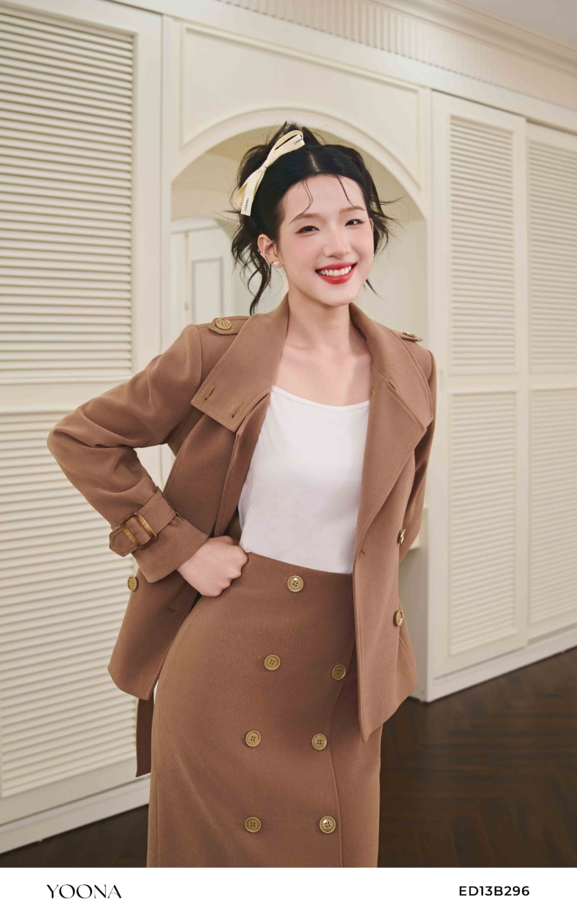 ED13B296 - Bộ twill silk chéo