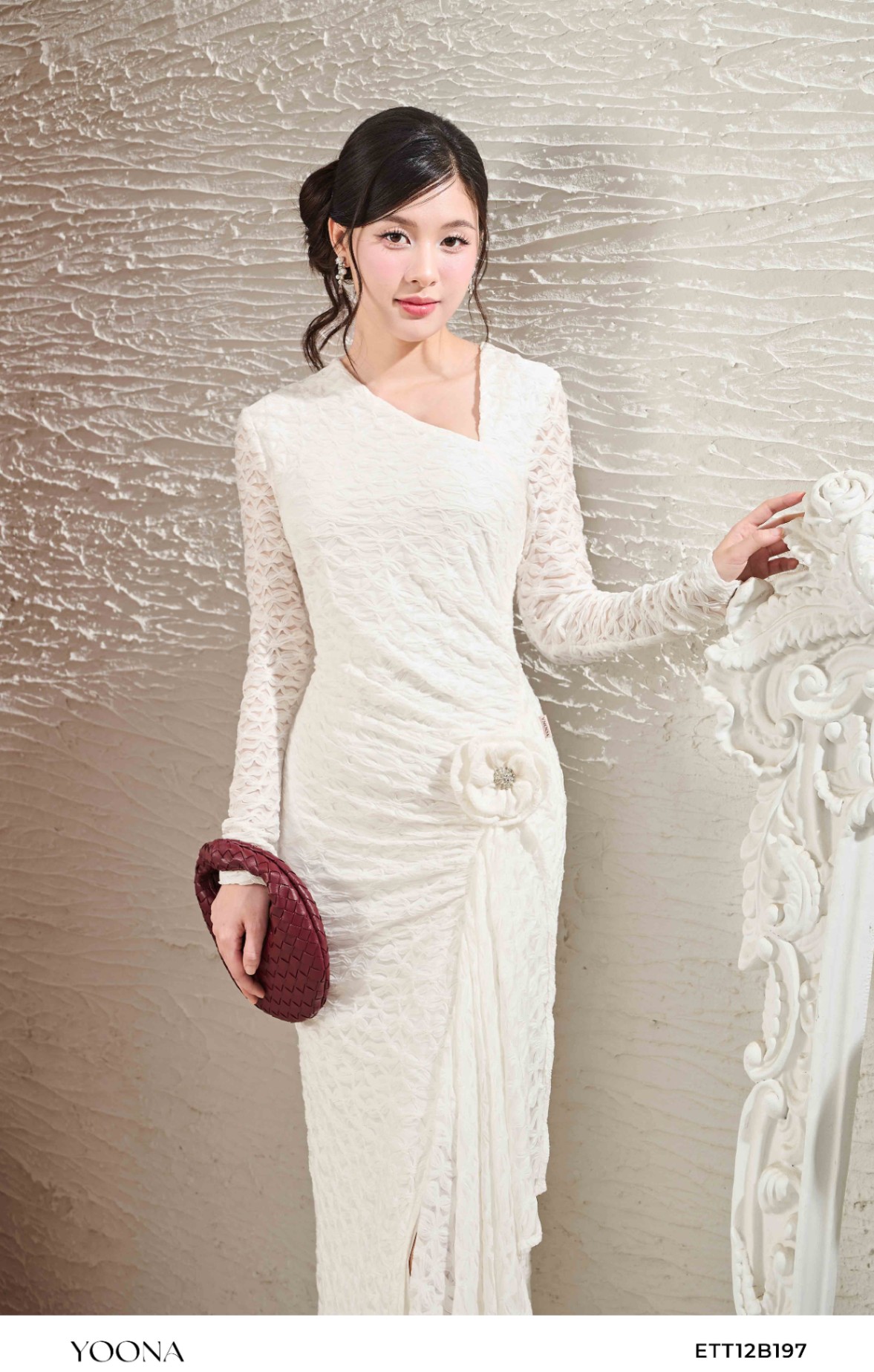 ETT12B197 - Đầm ren thun sóng nổi