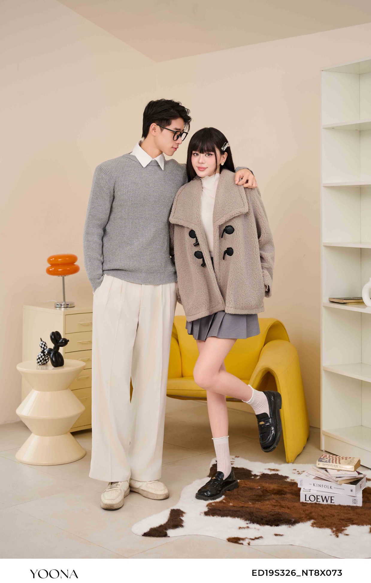 ED19S326 - Áo khoác dạ lông cừu