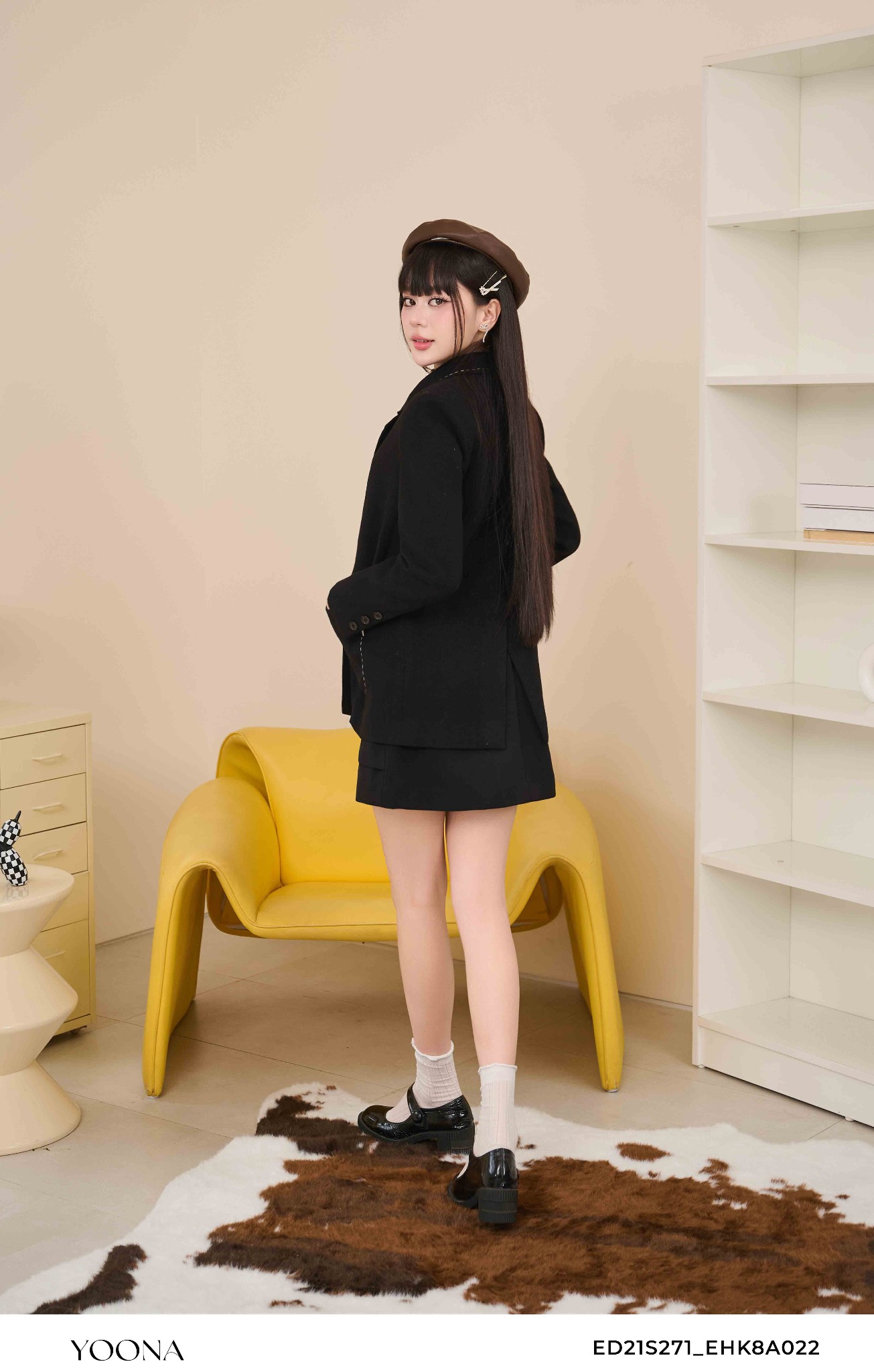 ED21S271 - Áo khoác dạ chéo