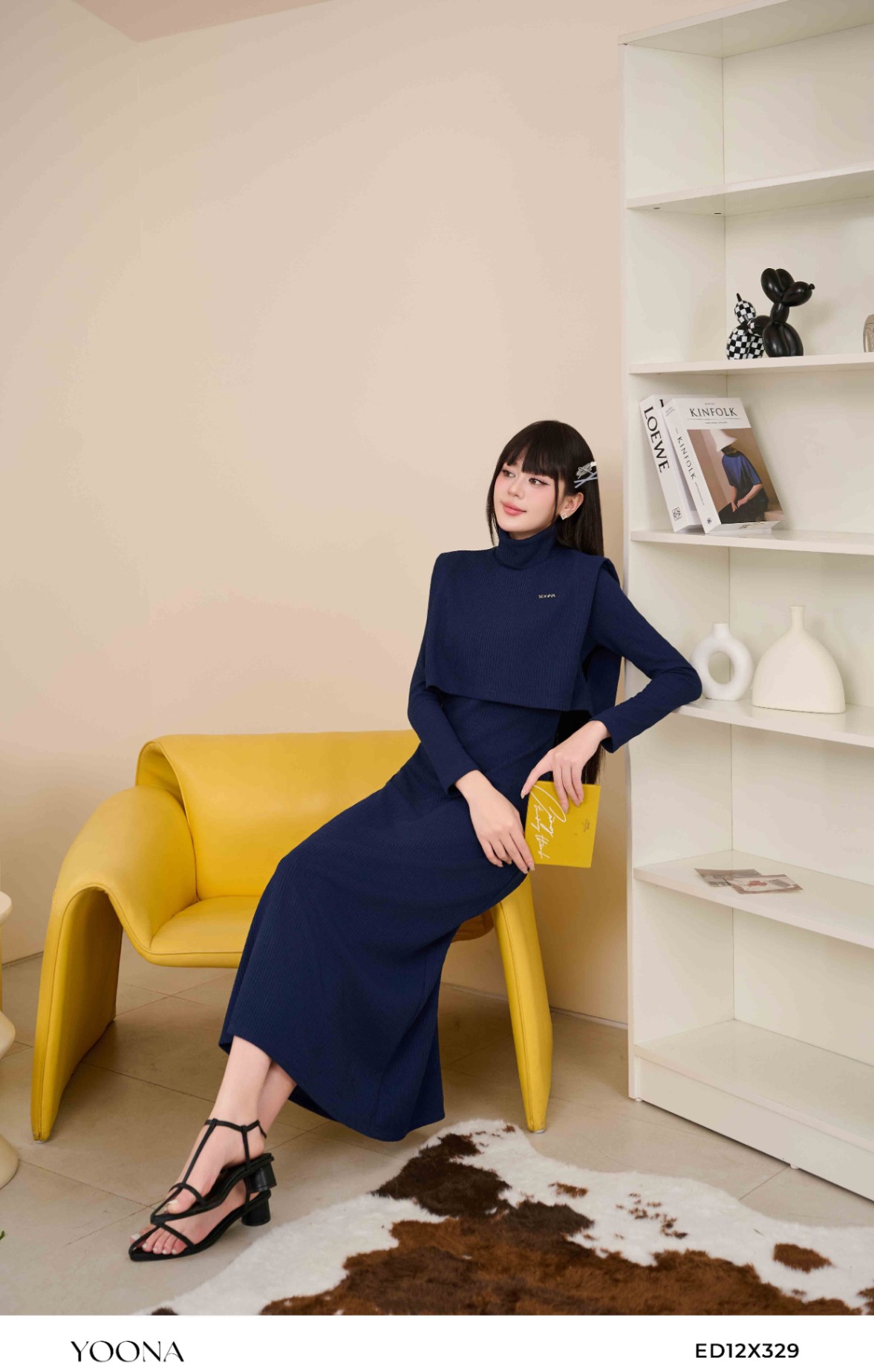 ED12X329 - Đầm len gân
