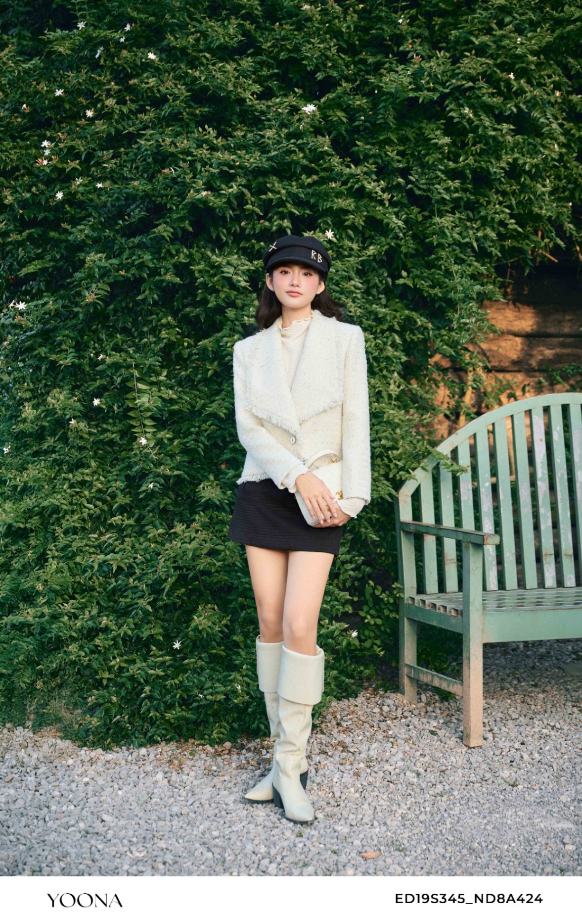 ED19S345 - Áo khoác dạ tweed kim sa