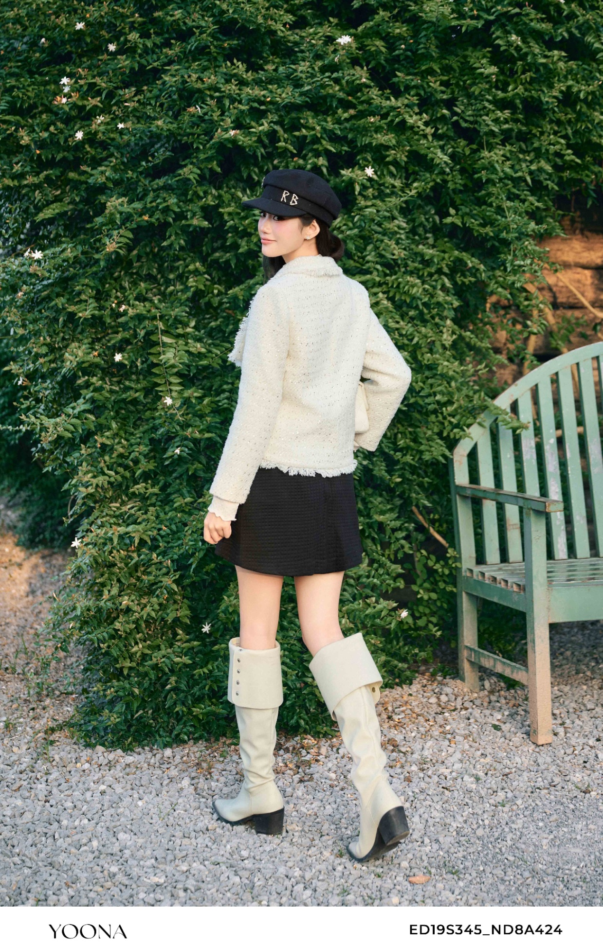 ED19S345 - Áo khoác dạ tweed kim sa