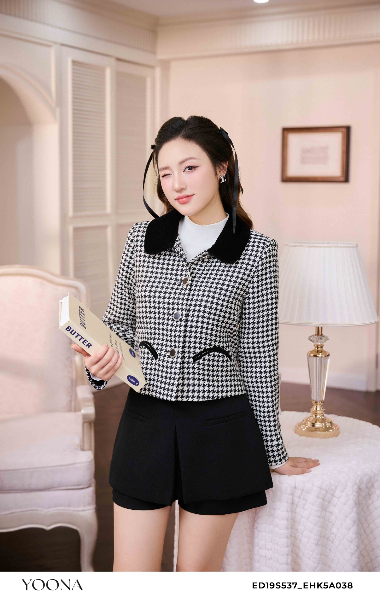 ED19S537 - Áo khoác dạ tweed
