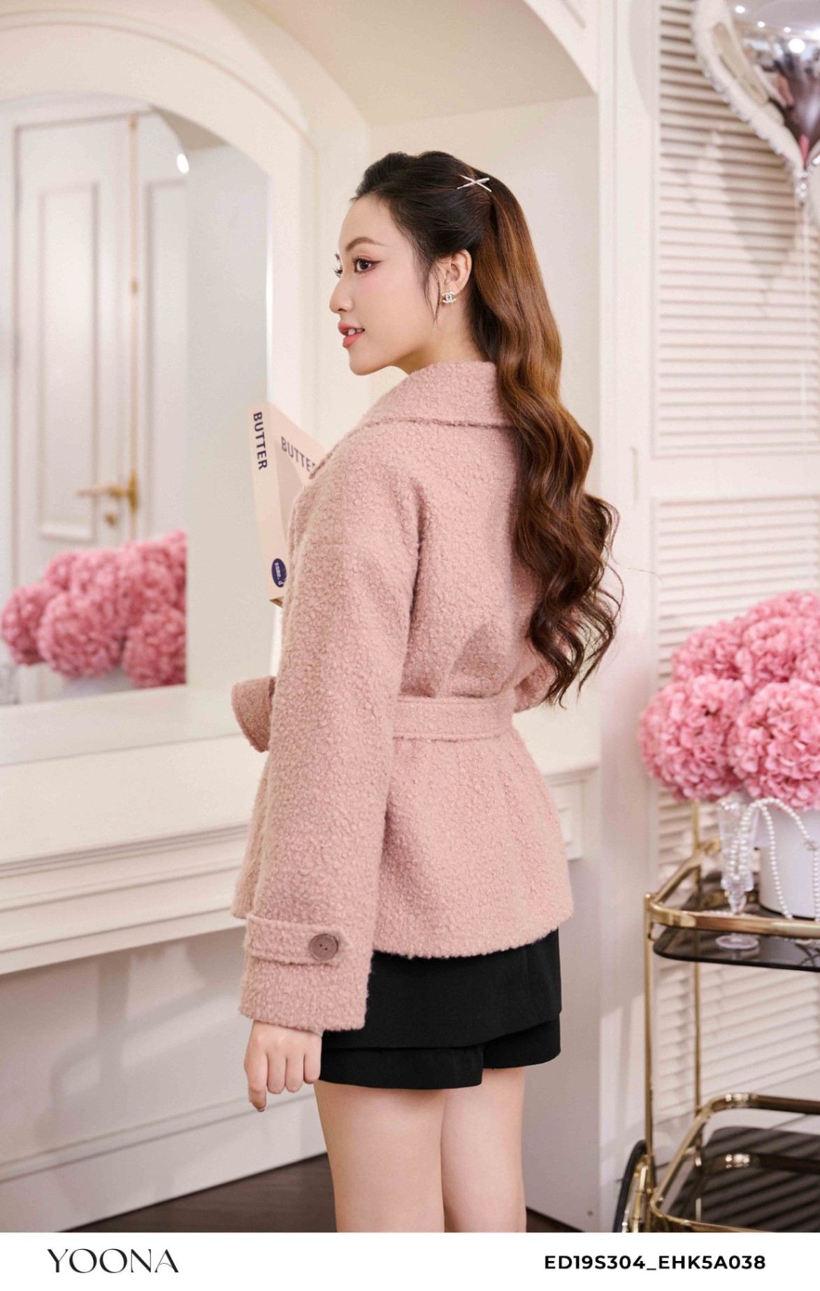 ED19S304 - Áo khoác dạ lông cừu
