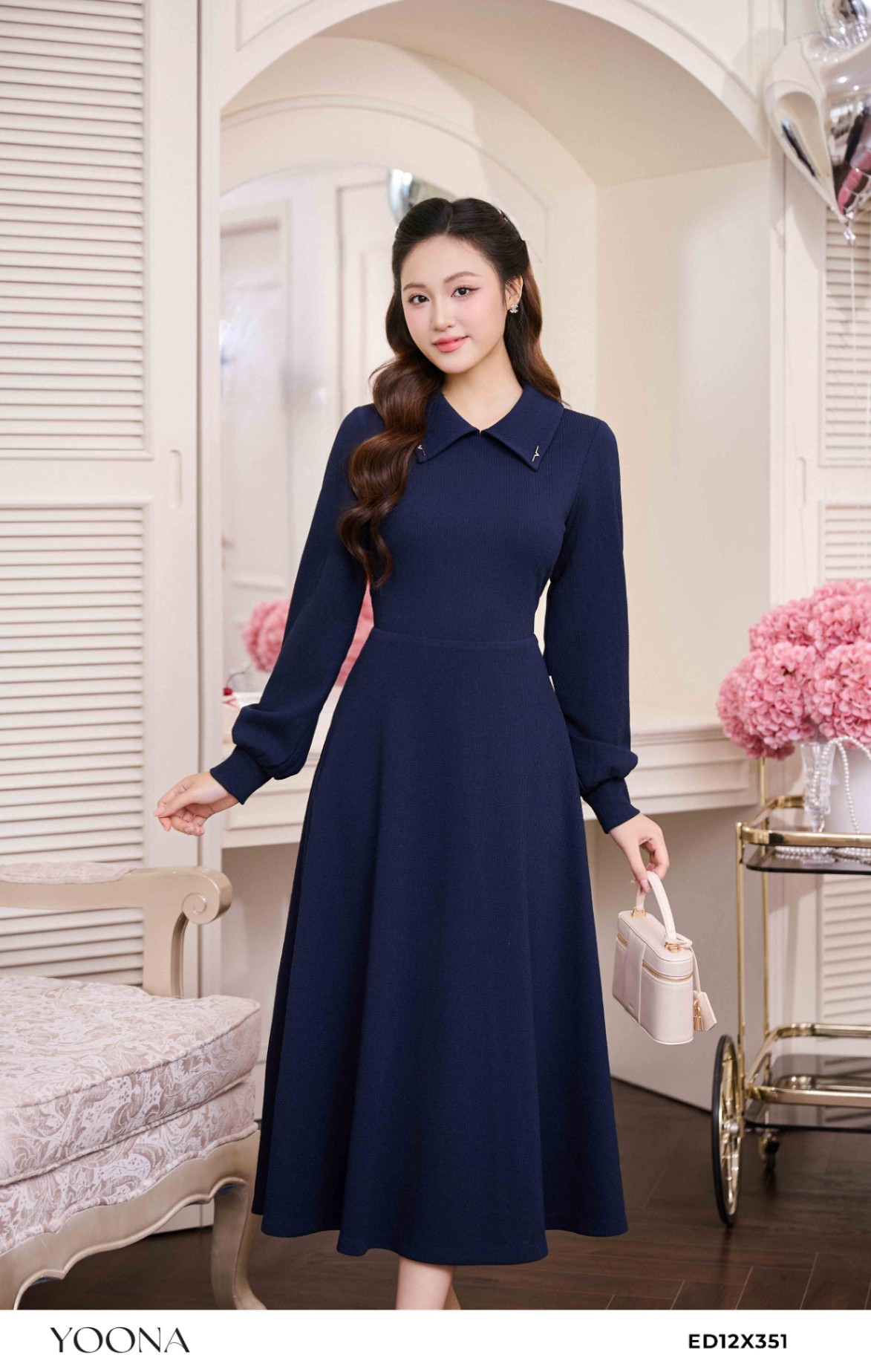 ED12X351 - Đầm len gân sóng