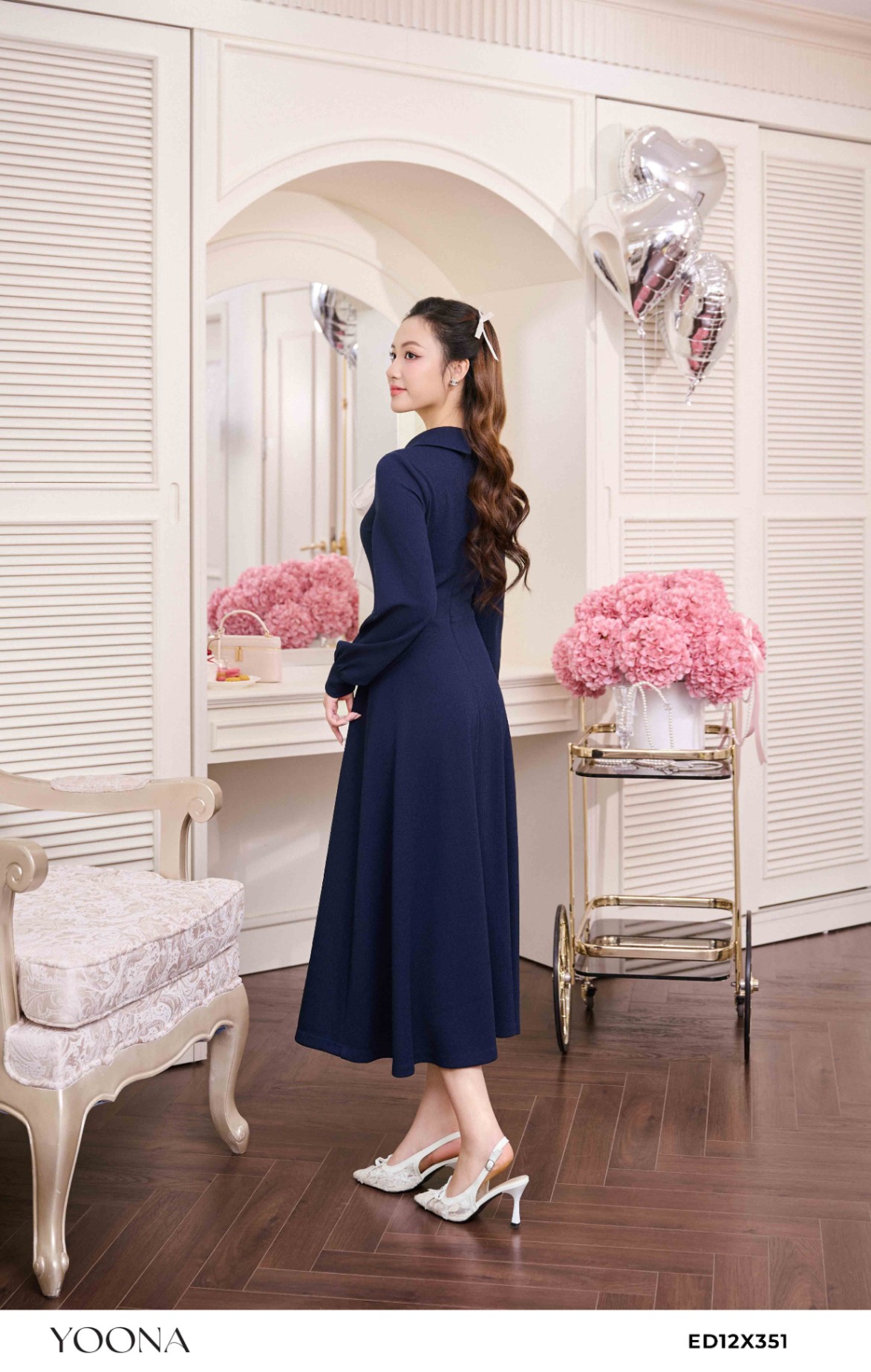 ED12X351 - Đầm len gân sóng