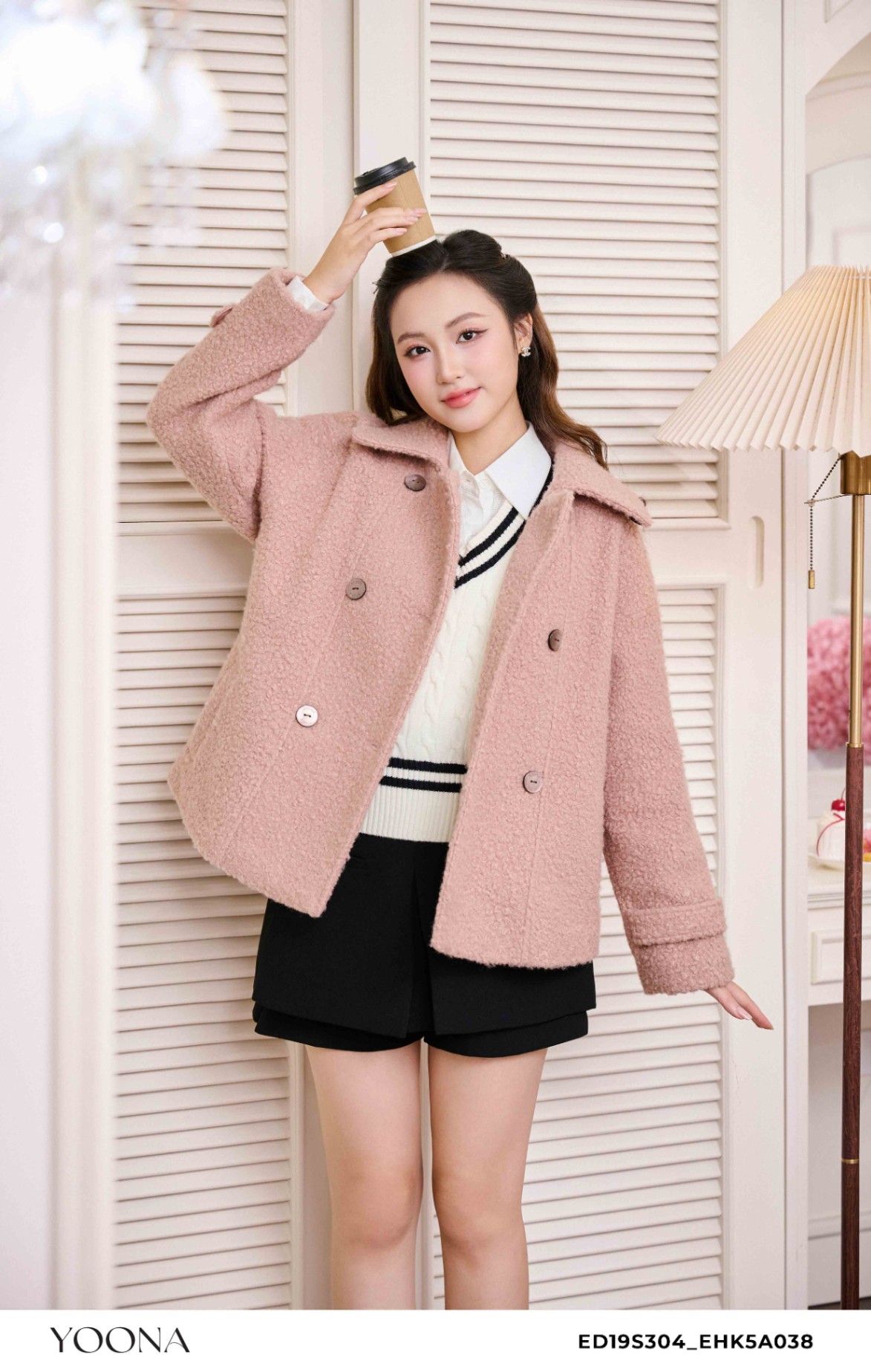 ED19S304 - Áo khoác dạ lông cừu