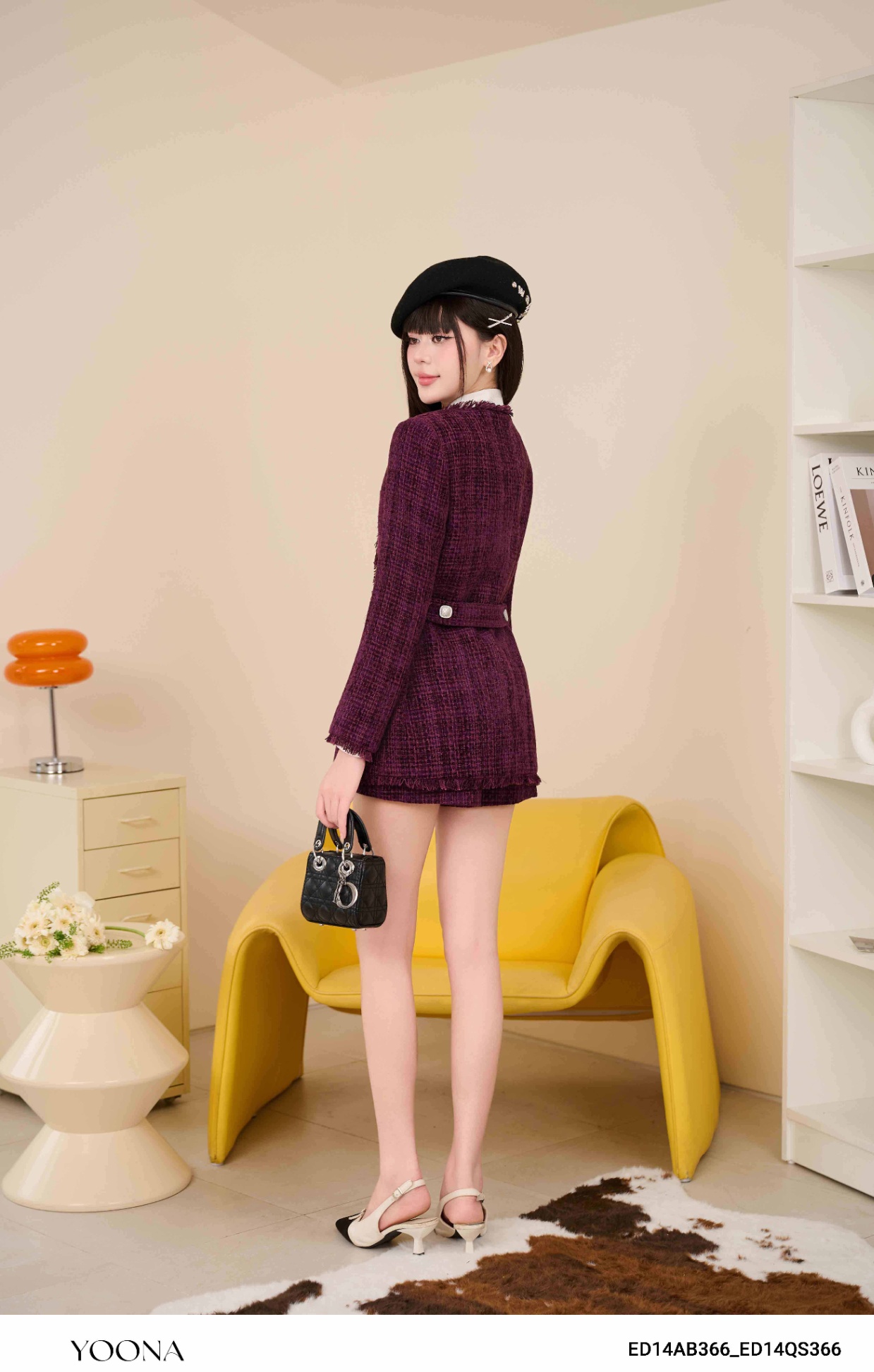 ED14AB366 - Bộ tweed nhung