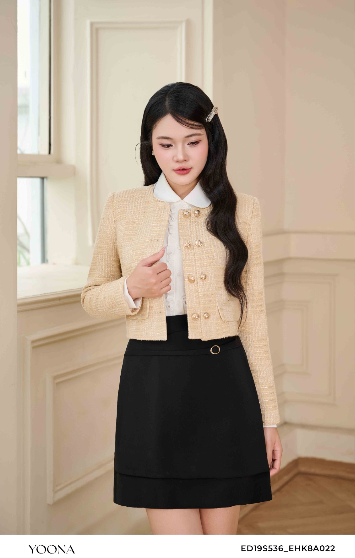 ED19S536 - Áo khoác dạ tweed
