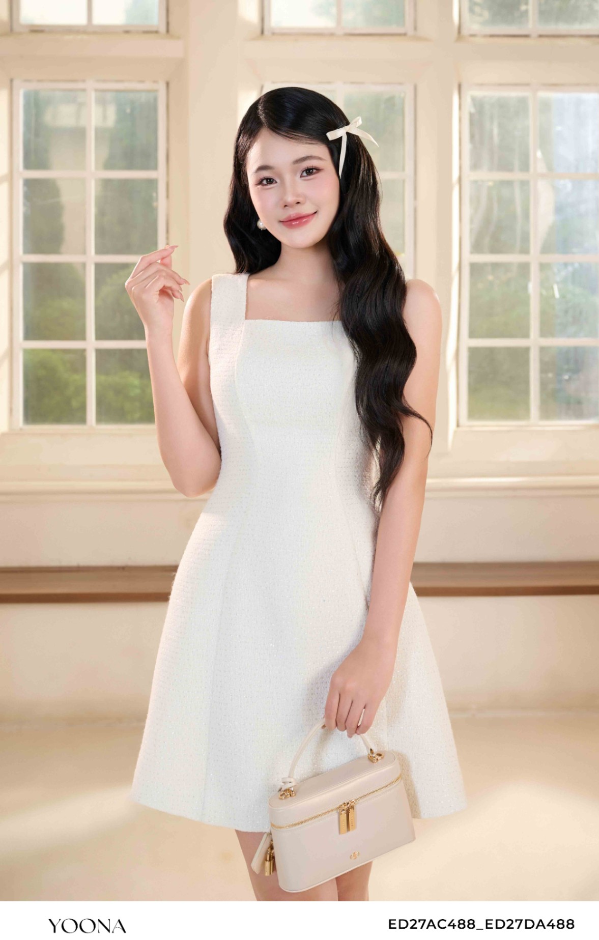 ED27DA488 - Bộ dạ tweed đính kim sa