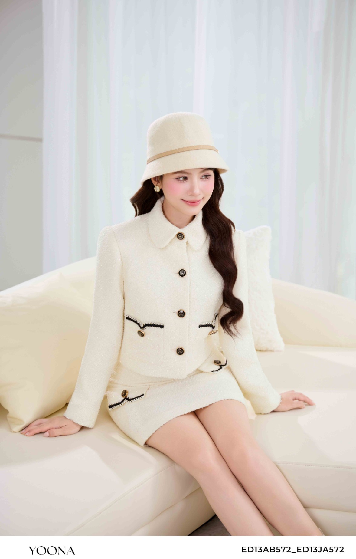 ED13AB572 - Bộ dạ tweed kim tuyến