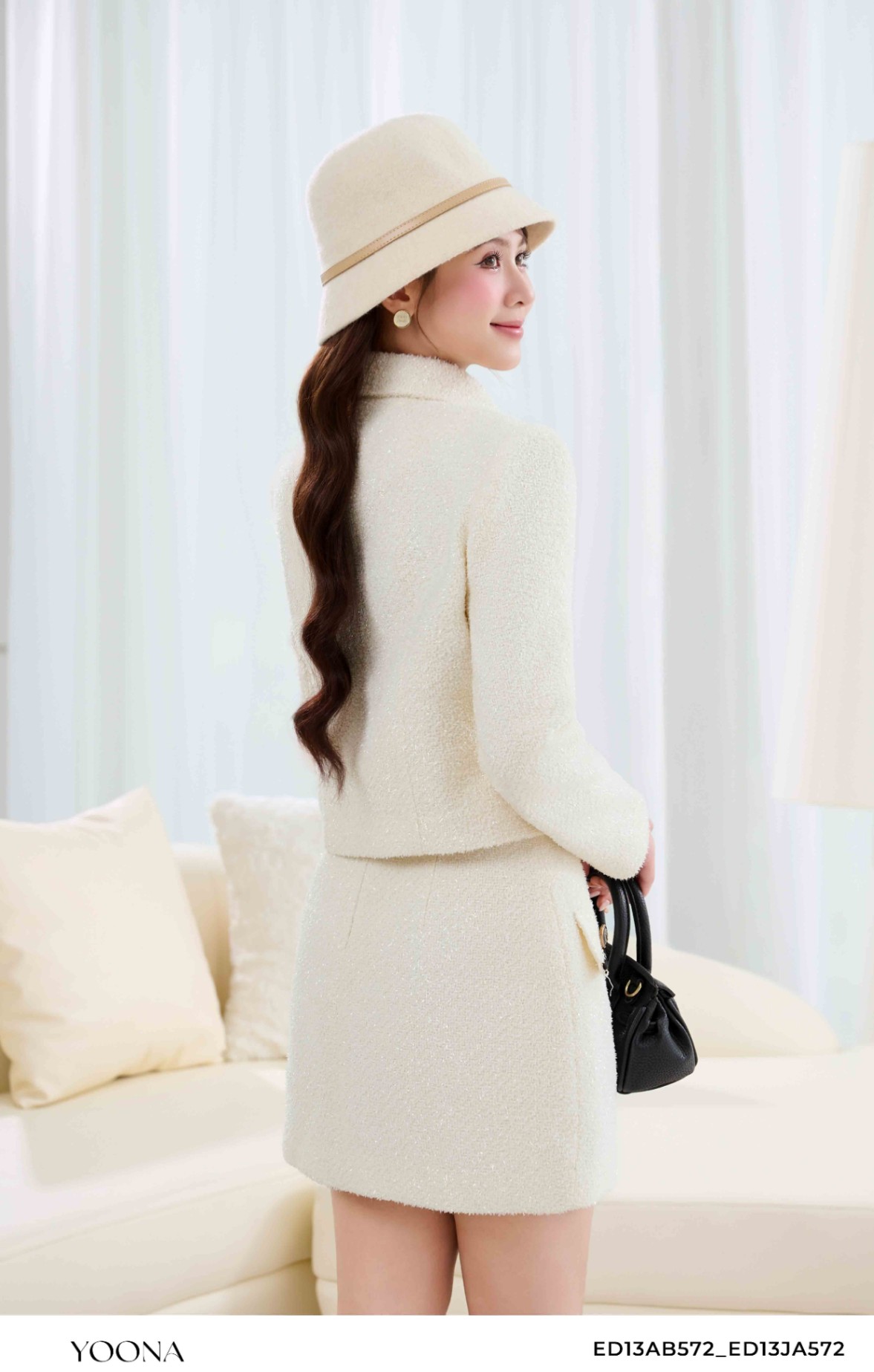 ED13AB572 - Bộ dạ tweed kim tuyến