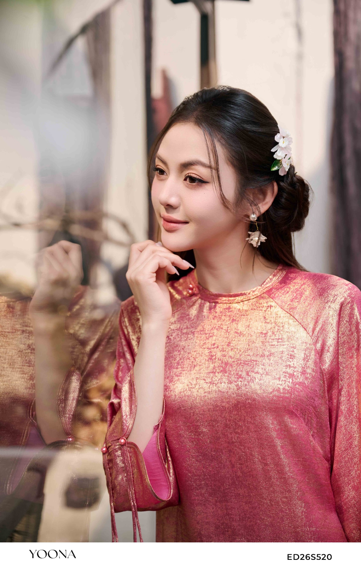 ED26S520 - Sét bộ lụa nhũ ánh kim