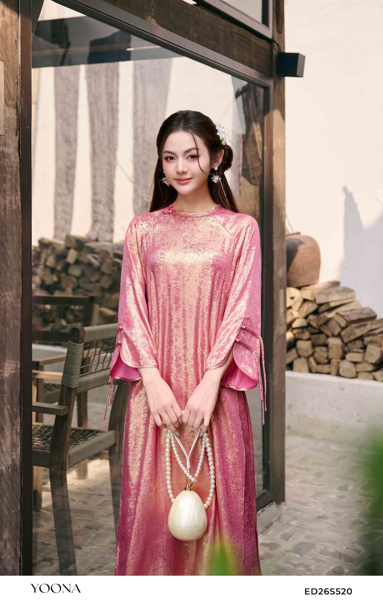 ED26S520 - Sét bộ lụa nhũ ánh kim