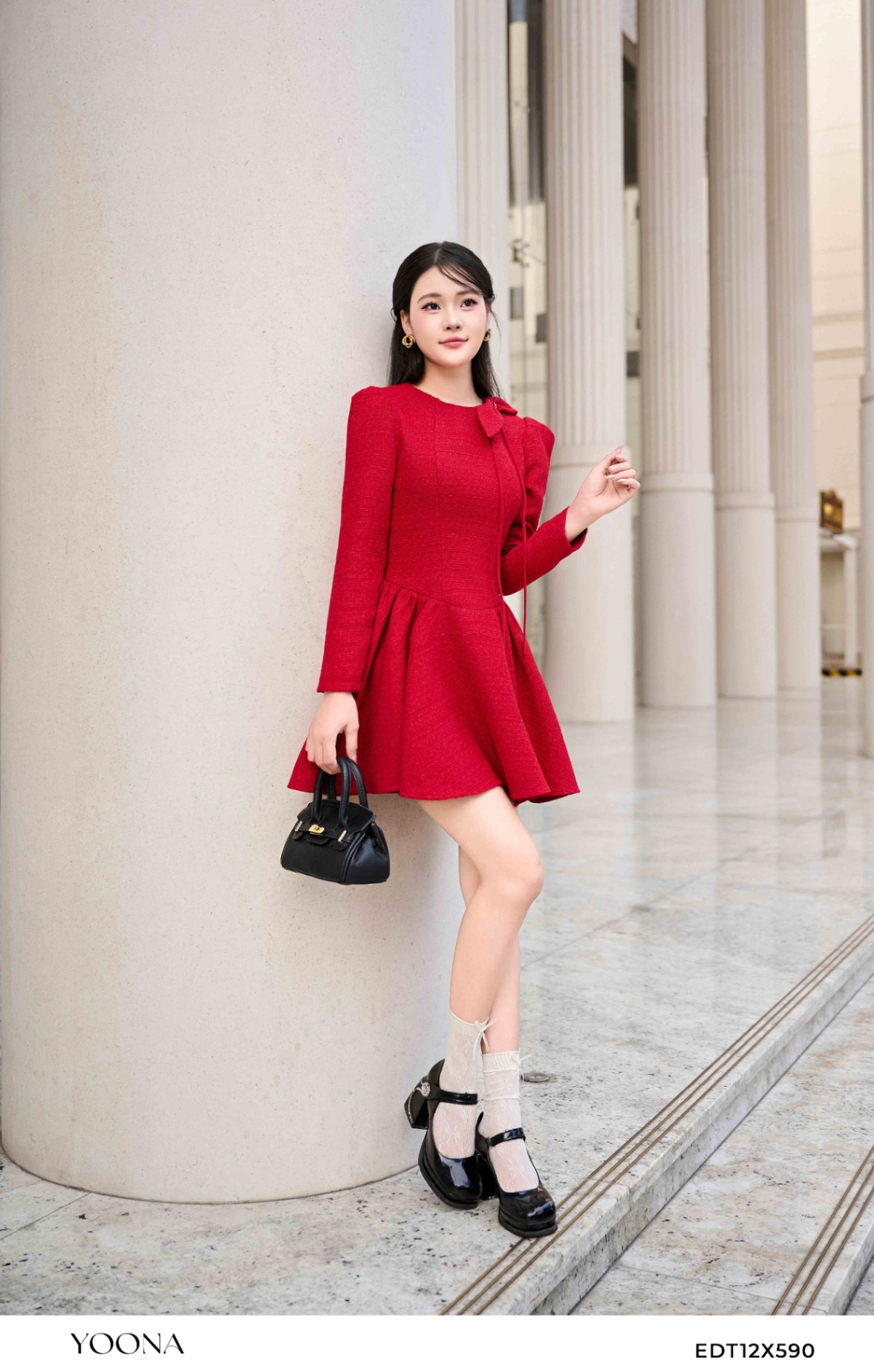EDT12X590 - Bộ tweed vân kim tuyến