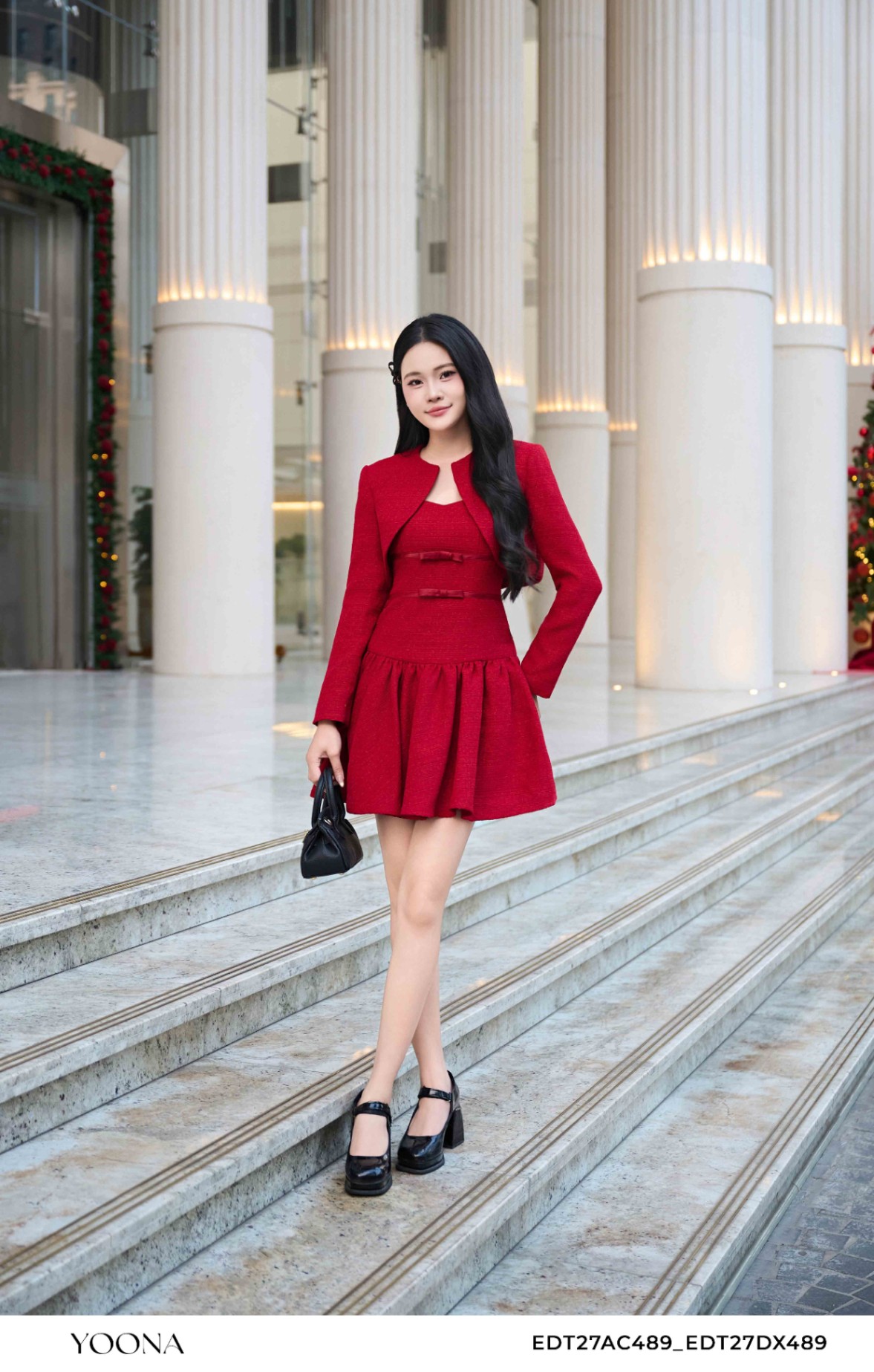 EDT27DX489 - Bộ tweed vân kim tuyến
