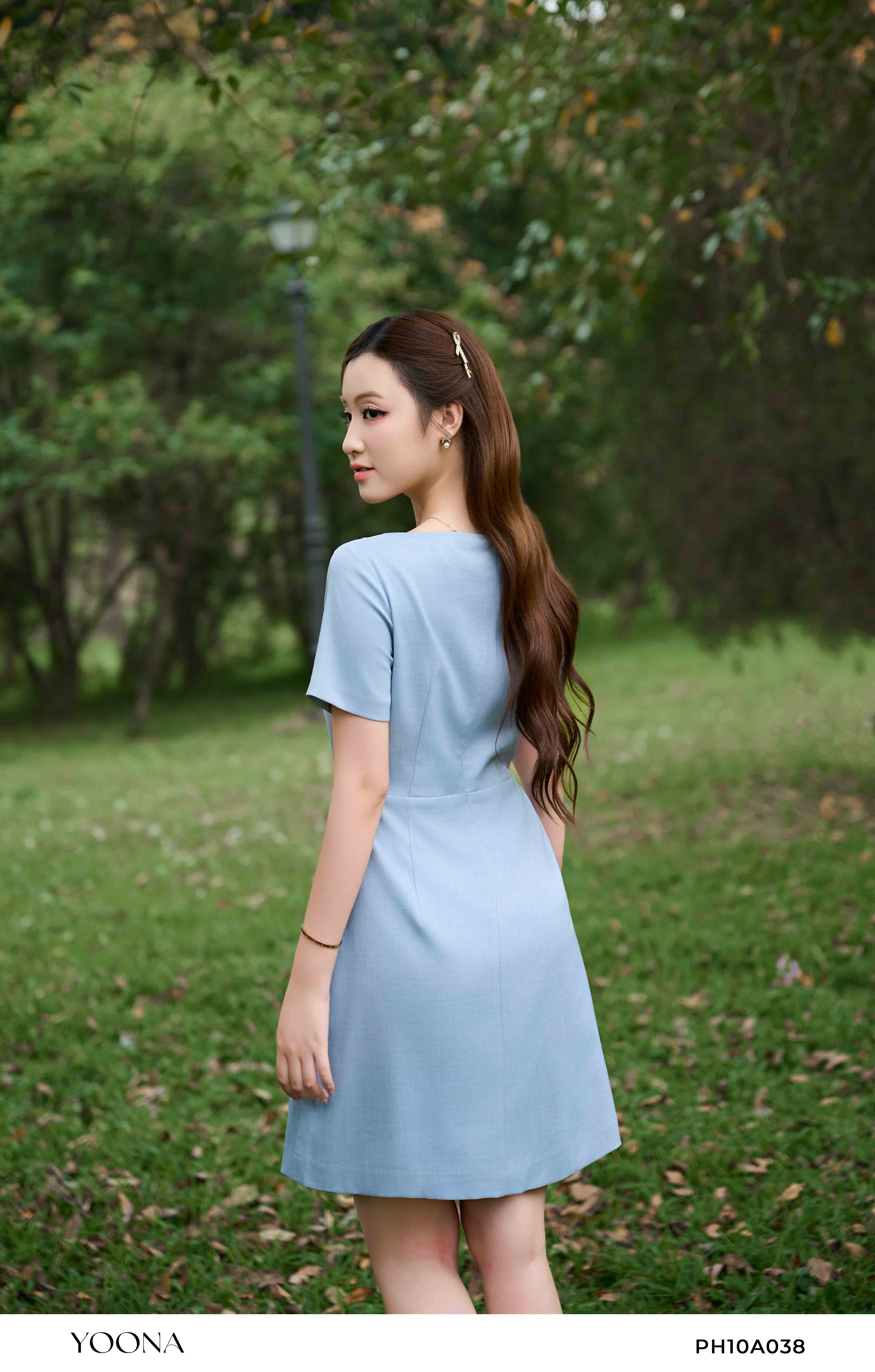 PH10A038 - Đầm Rayon slub chéo