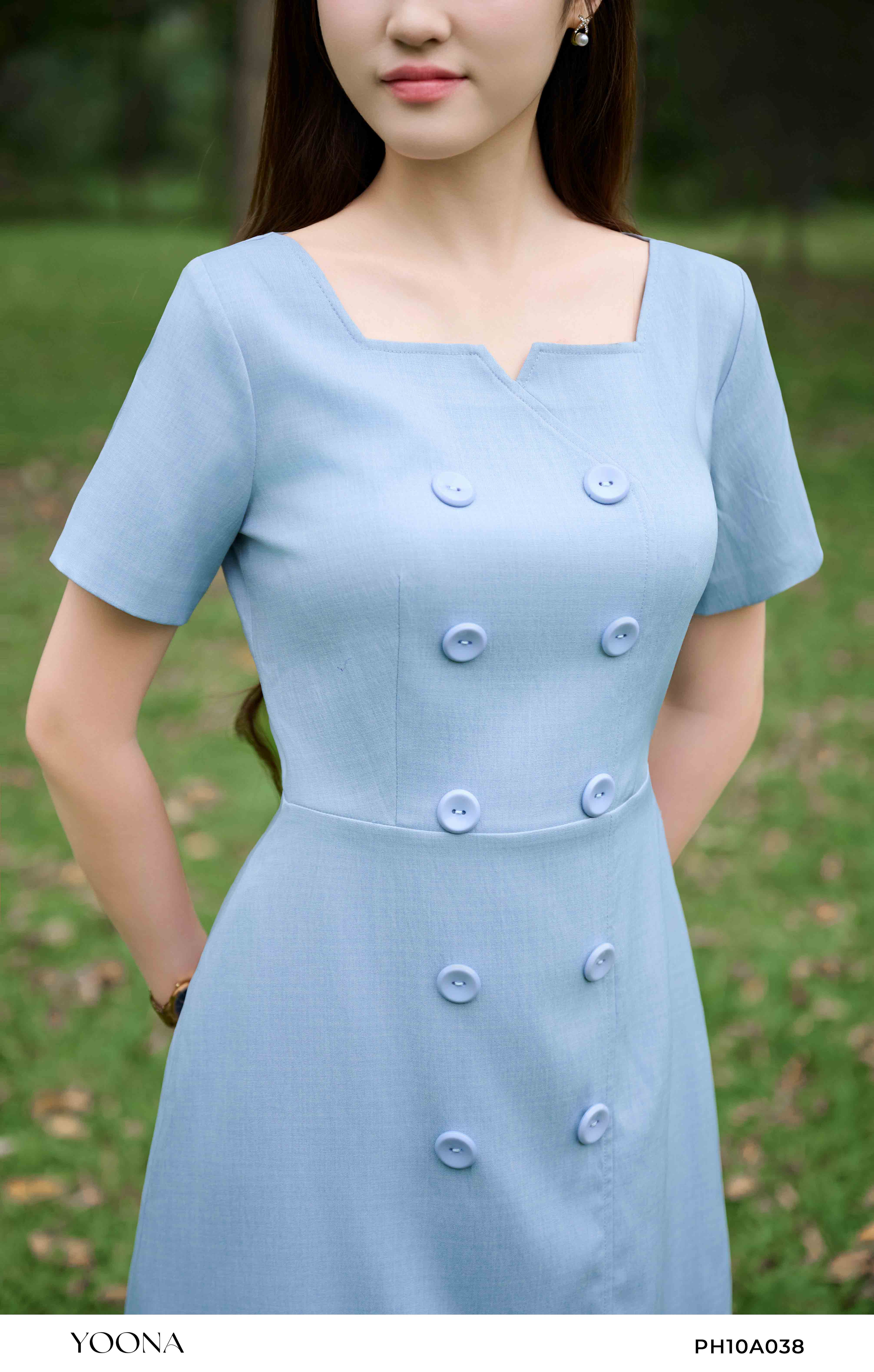 PH10A038 - Đầm Rayon slub chéo
