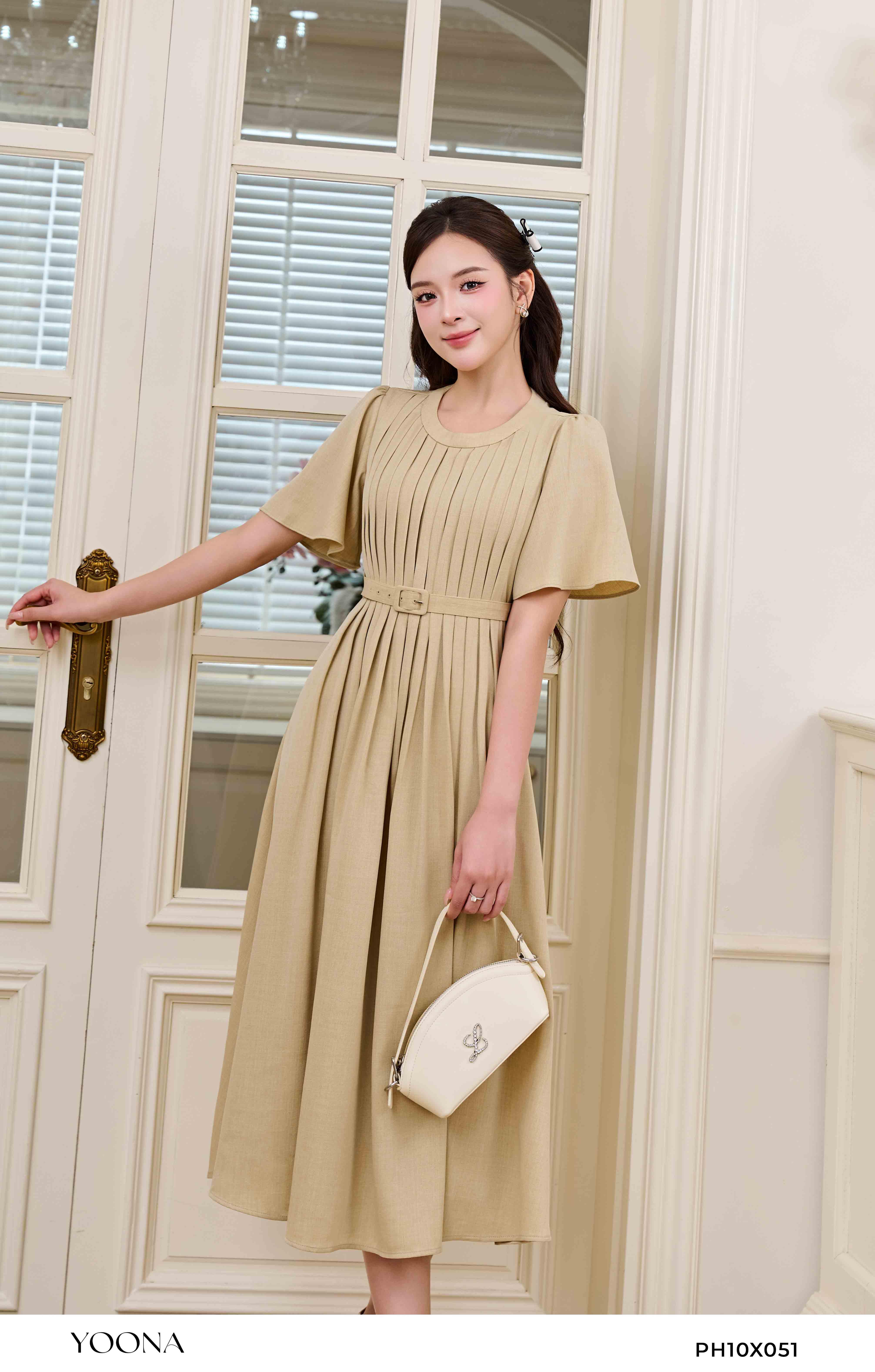 PH10X051 - Đầm đũi vân chéo
