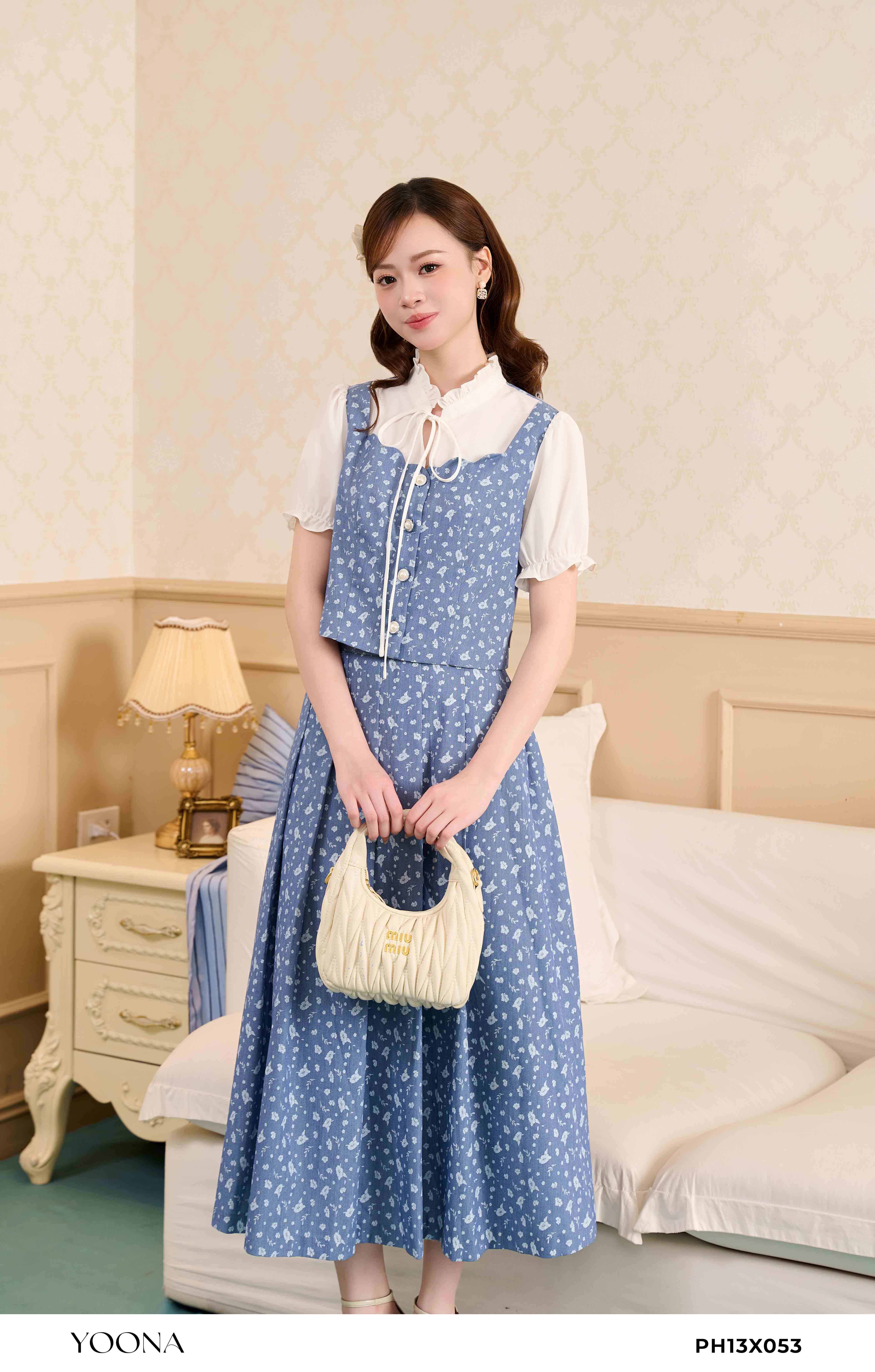 PH13X053 - Bộ thô denim hoa