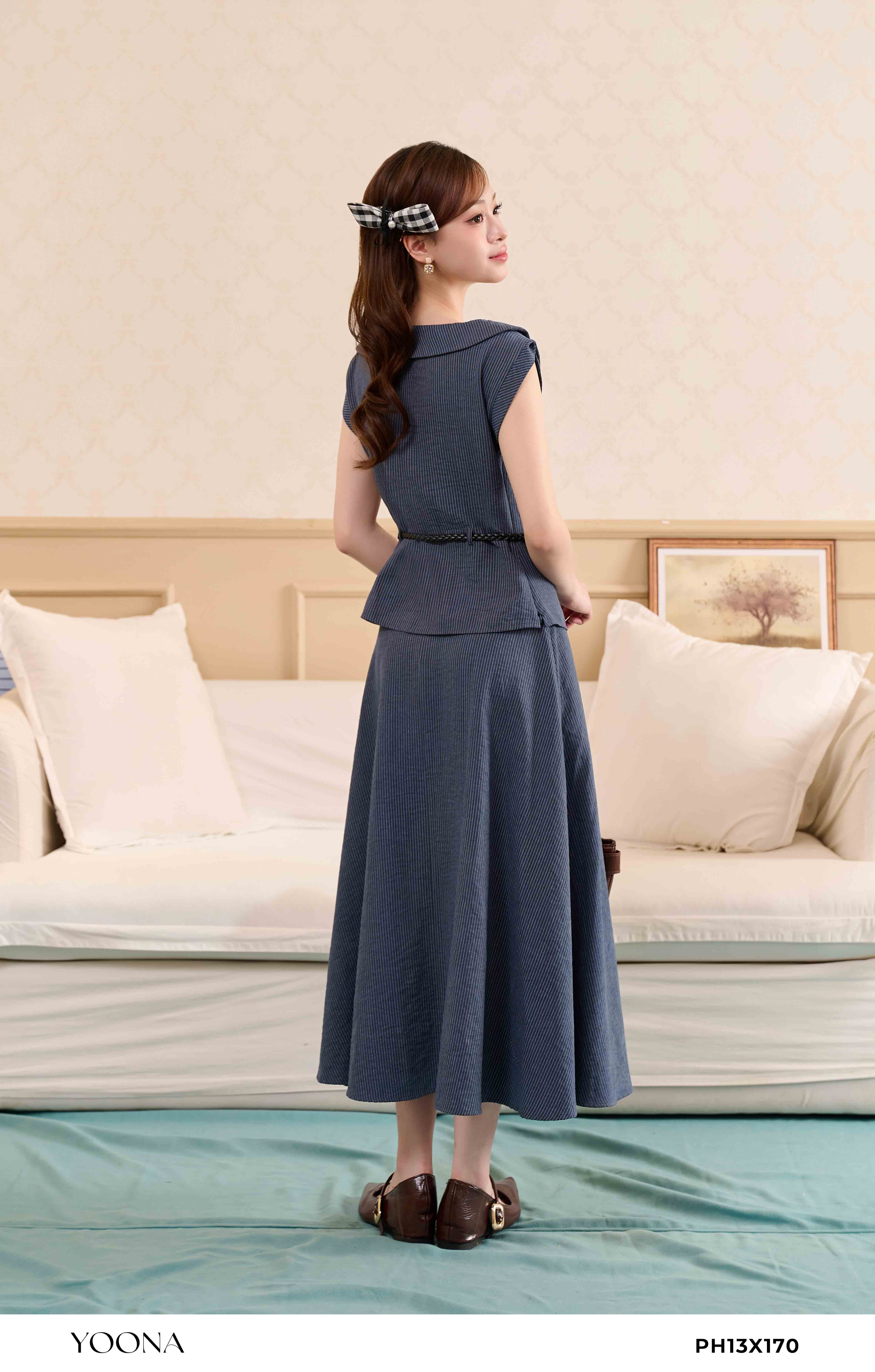 PH13X170 - Bộ thô lụa kẻ sọc