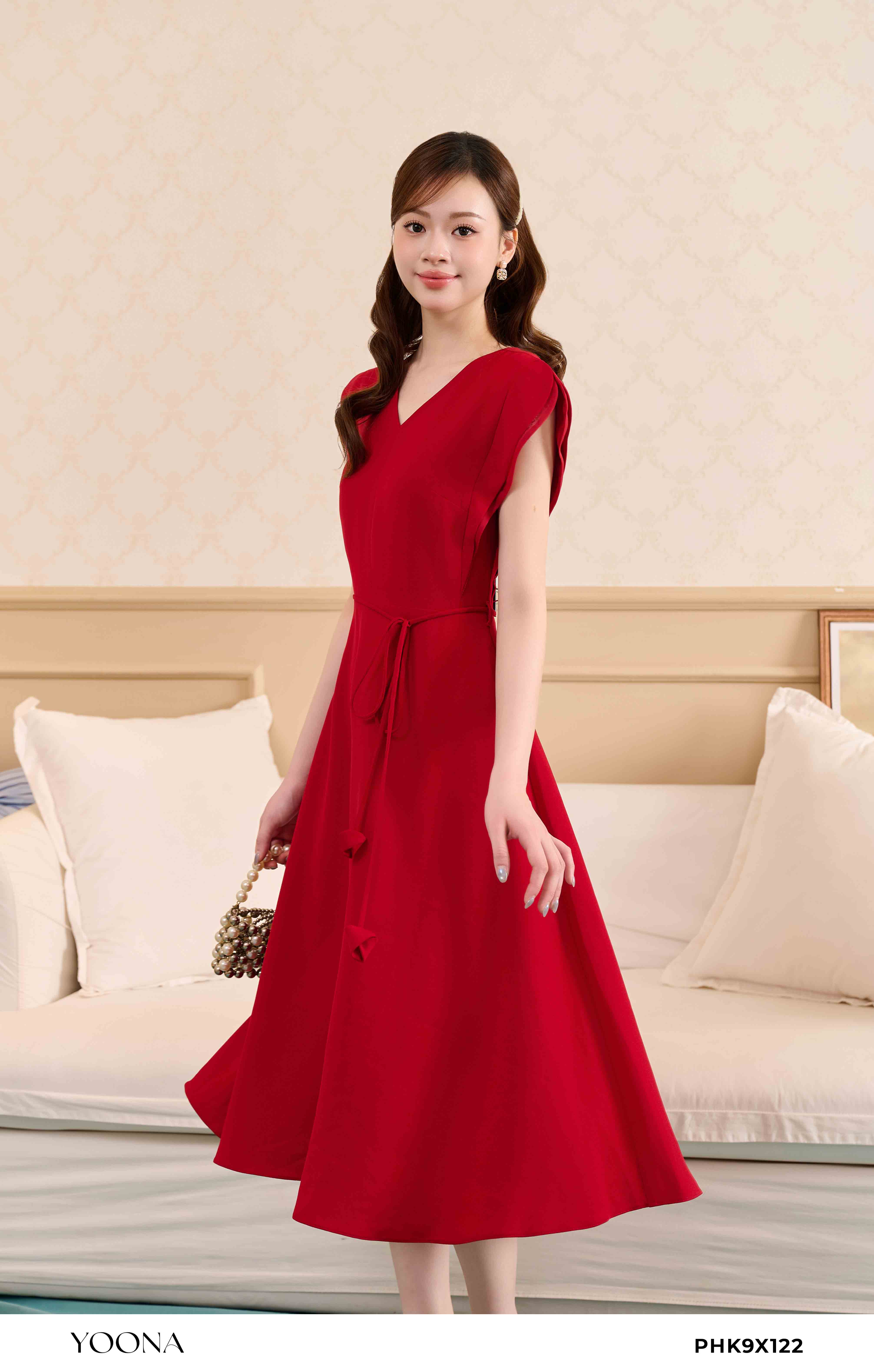 PHK9X122 - Đầm lụa sạn