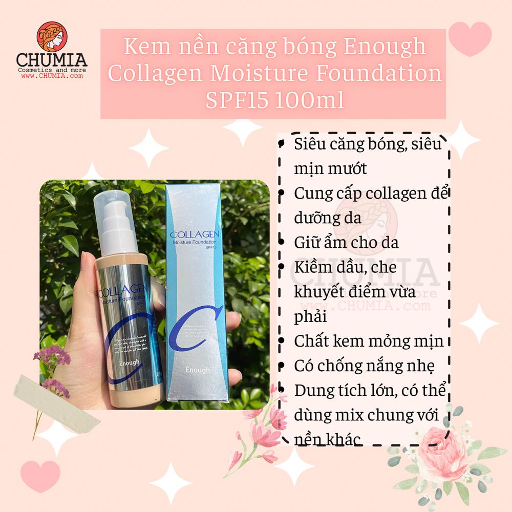 Kem nền COLLAGEN spf15 100ml (cấp ẩm da khô)