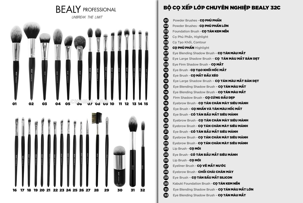 Bộ cọ BEALY 32 cây (có túi)