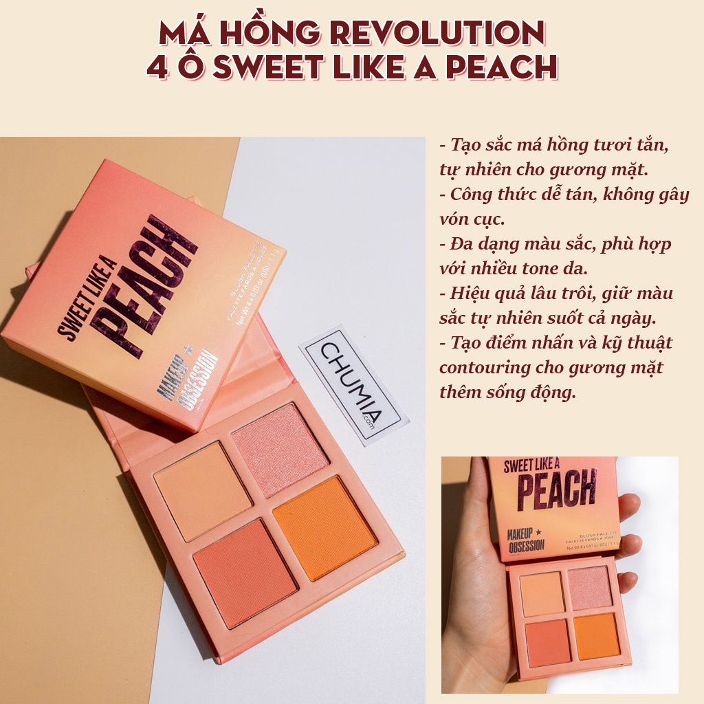 Má hồng REVOLUTION 4 ô sweet like a peach