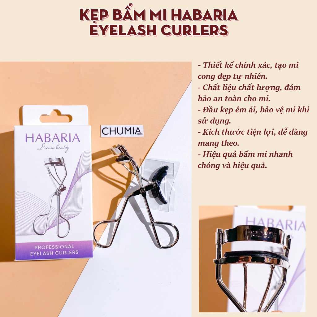 Kẹp bấm mi HABARIA eyelash curlers (hộp tím)