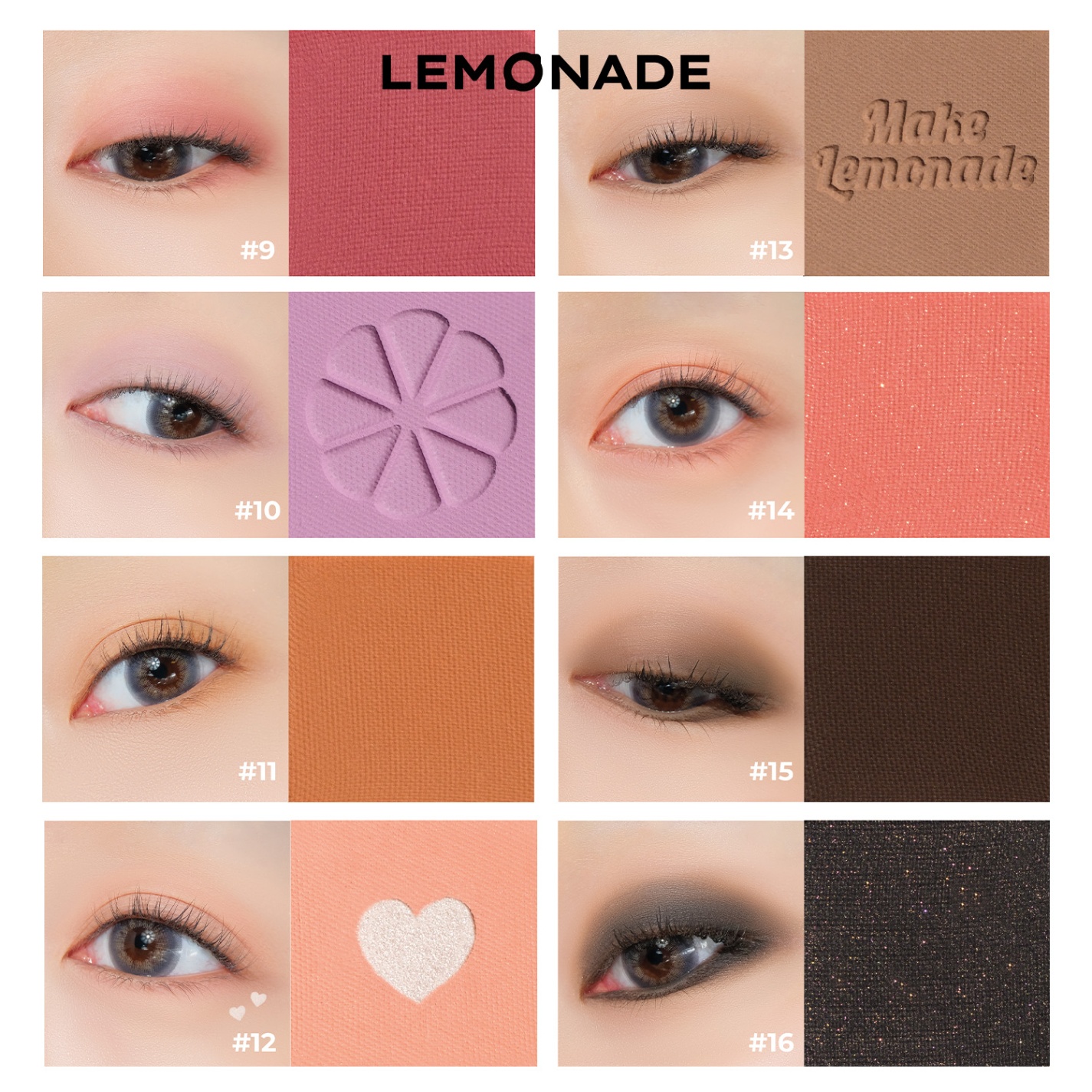 Phấn mắt LEMONADE aesthetic 16 ô - vàng (bản 2)