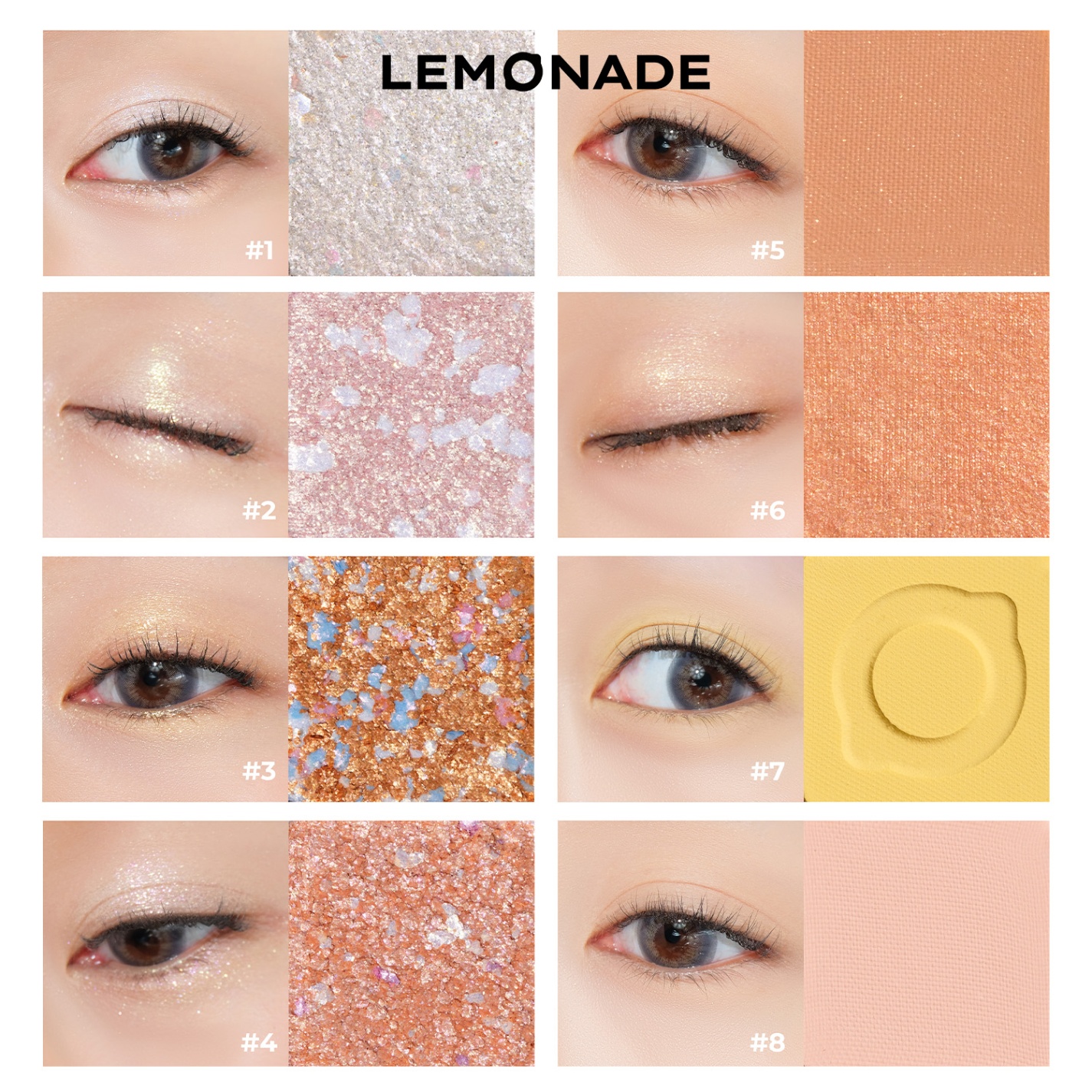 Phấn mắt LEMONADE aesthetic 16 ô - vàng (bản 2)