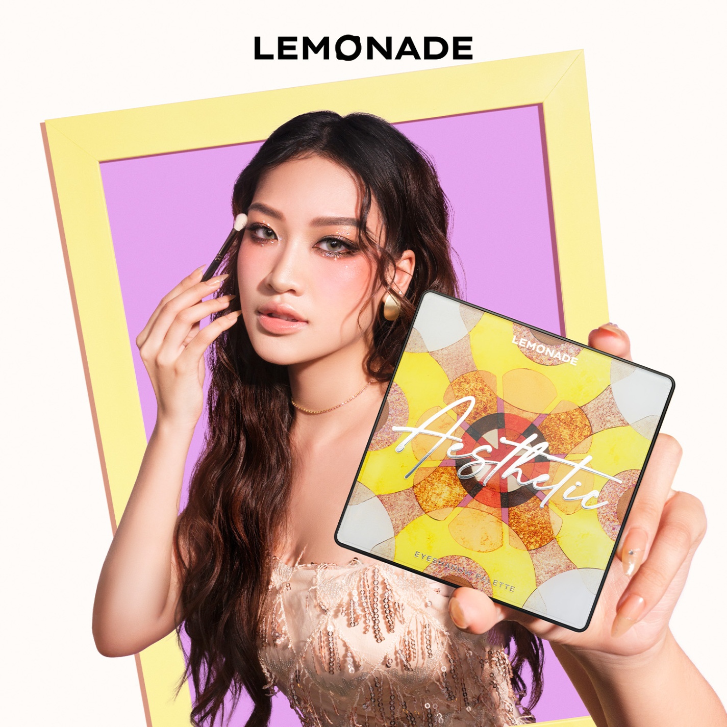 Phấn mắt LEMONADE aesthetic 16 ô - vàng (bản 2)