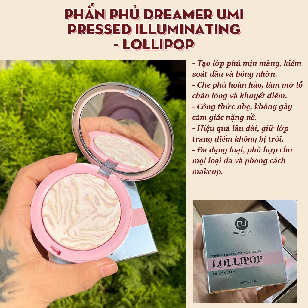 Phấn phủ DREAMER UMI pressed illuminating - lollipop