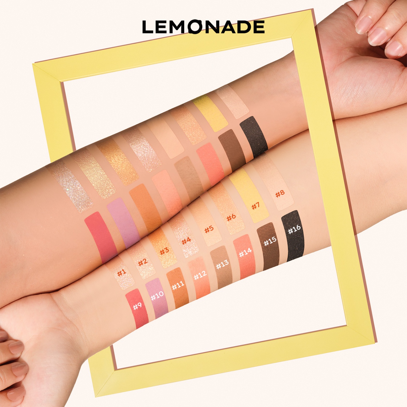 Phấn mắt LEMONADE aesthetic 16 ô - vàng (bản 2)