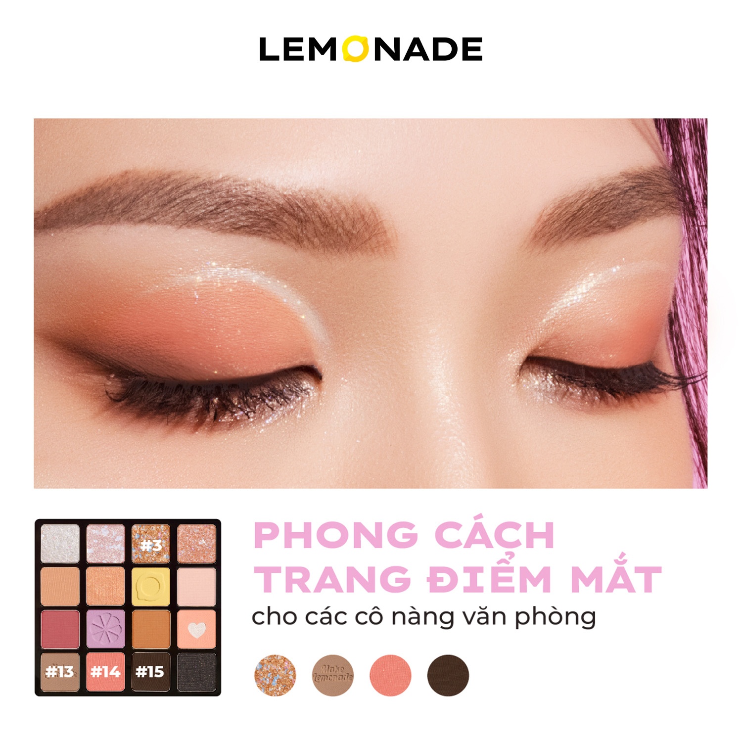 Phấn mắt LEMONADE aesthetic 16 ô - vàng (bản 2)