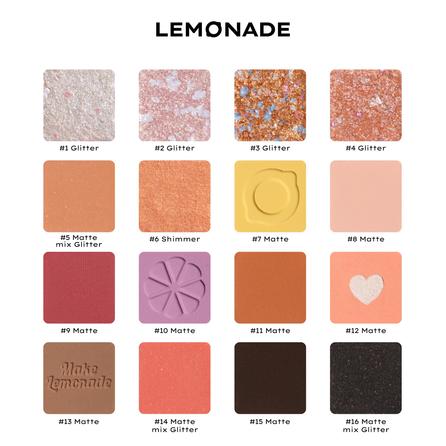 Phấn mắt LEMONADE aesthetic 16 ô - vàng (bản 2)